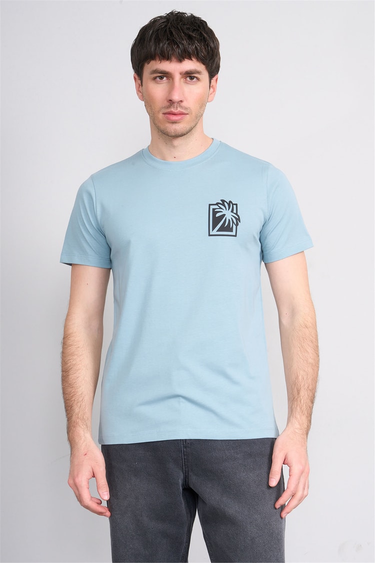Çetinkaya Mentality 4532 Bisiklet Yaka Regular Modelli T-shirt İndigo
