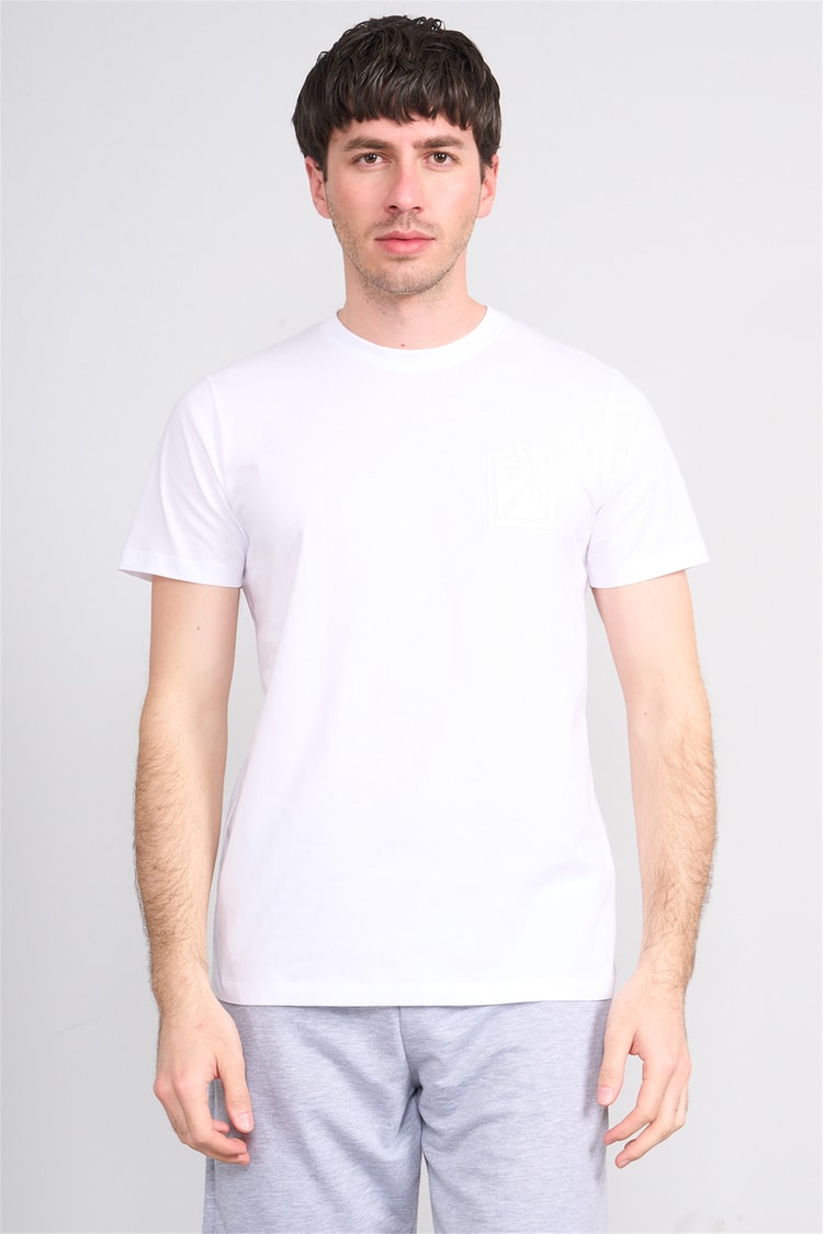 Çetinkaya Mentality 4532 Bisiklet Yaka Regular Modelli T-shirt Beyaz
