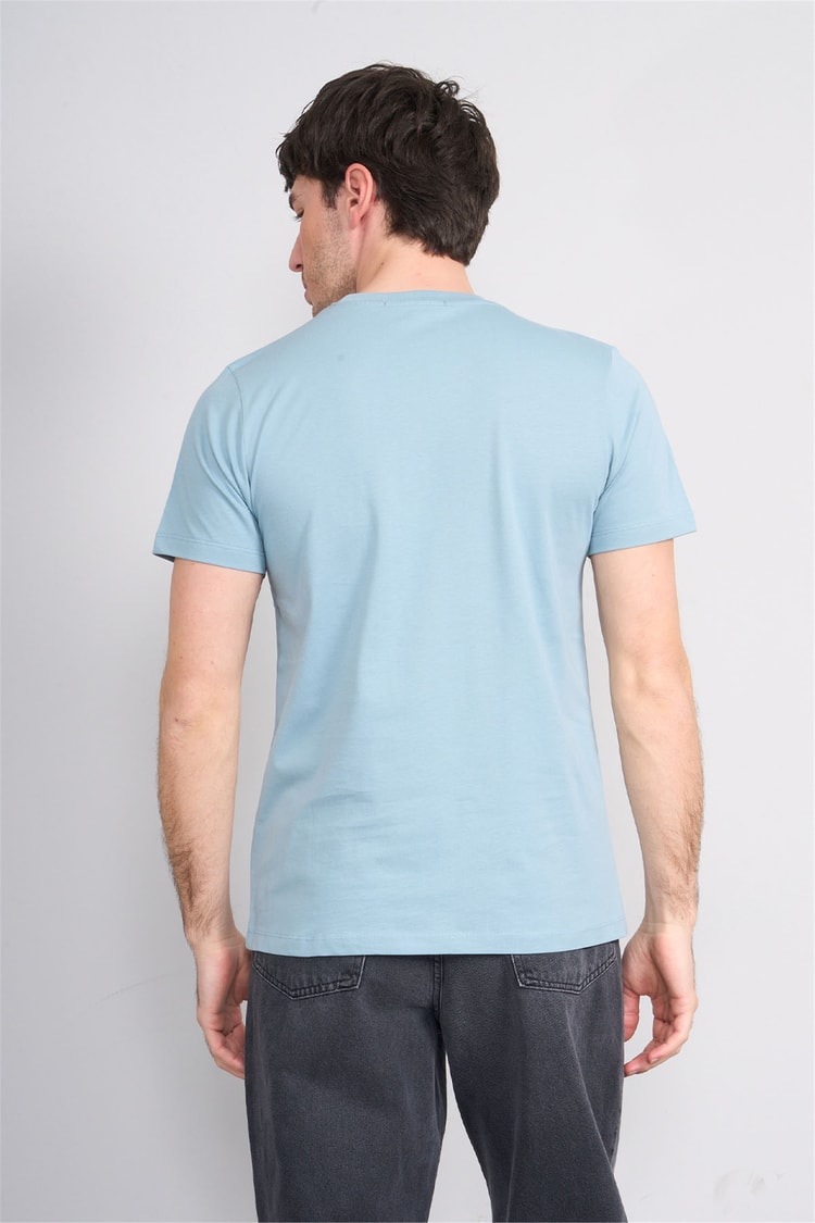 Çetinkaya Mentality 4532 Bisiklet Yaka Regular Modelli T-shirt İndigo