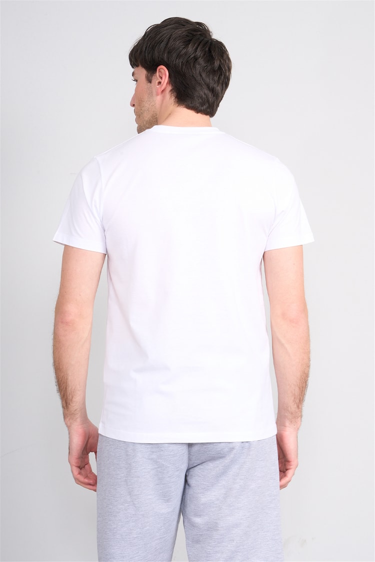 Çetinkaya Mentality 4532 Bisiklet Yaka Regular Modelli T-shirt Beyaz