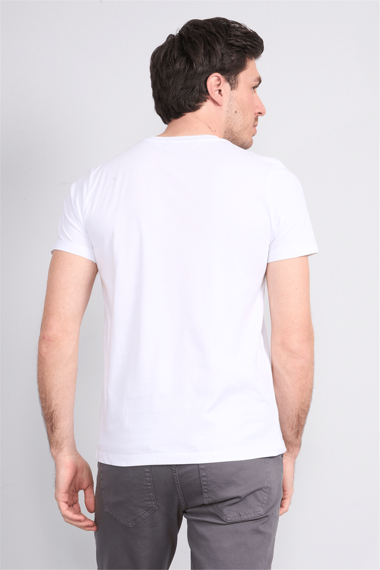 Çetinkaya Mentality 4533 Bisiklet Yaka Regular Modelli T-shirt Beyaz