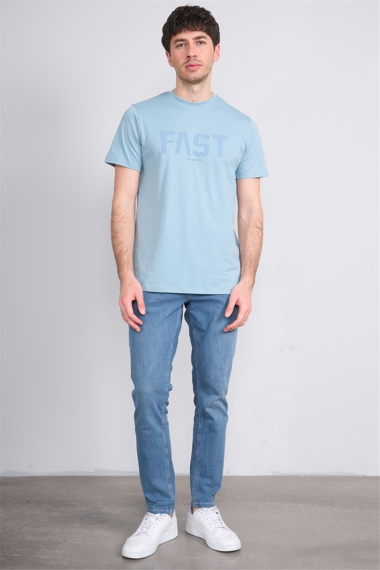 Çetinkaya Mentality 4534 Bisiklet Yaka Regular Modelli T-shirt Gri