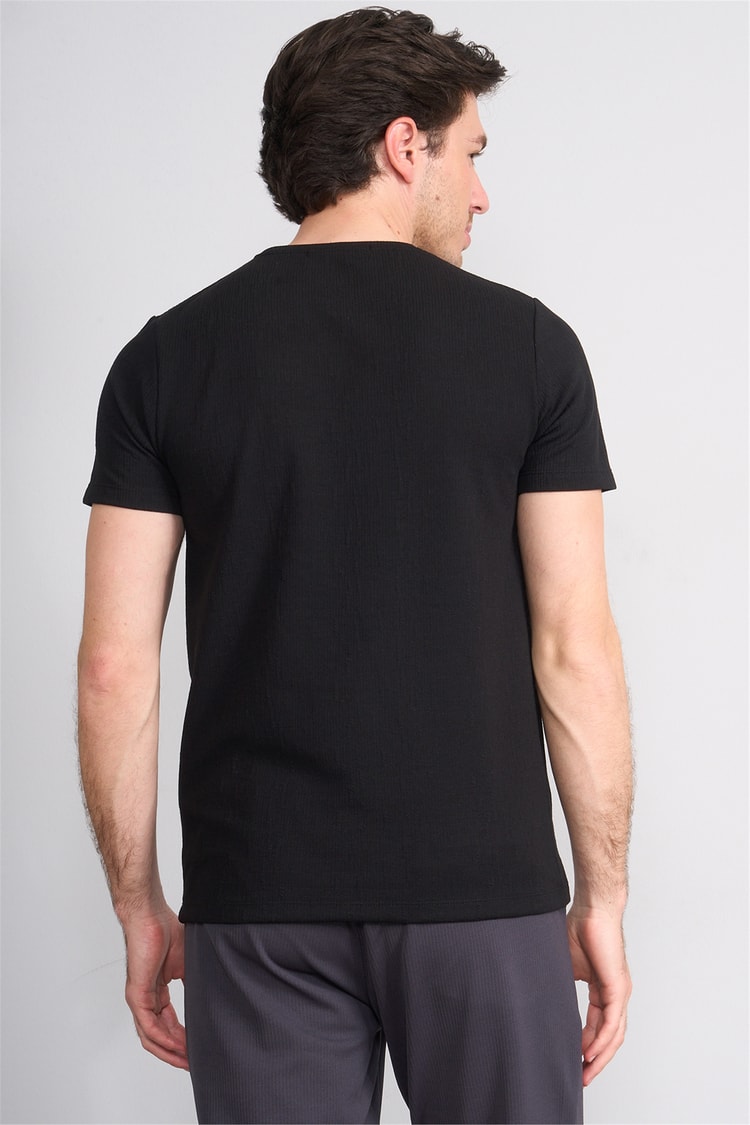 Çetinkaya Mentality 4544 Bisiklet Yaka Regular Modelli T-shirt Siyah