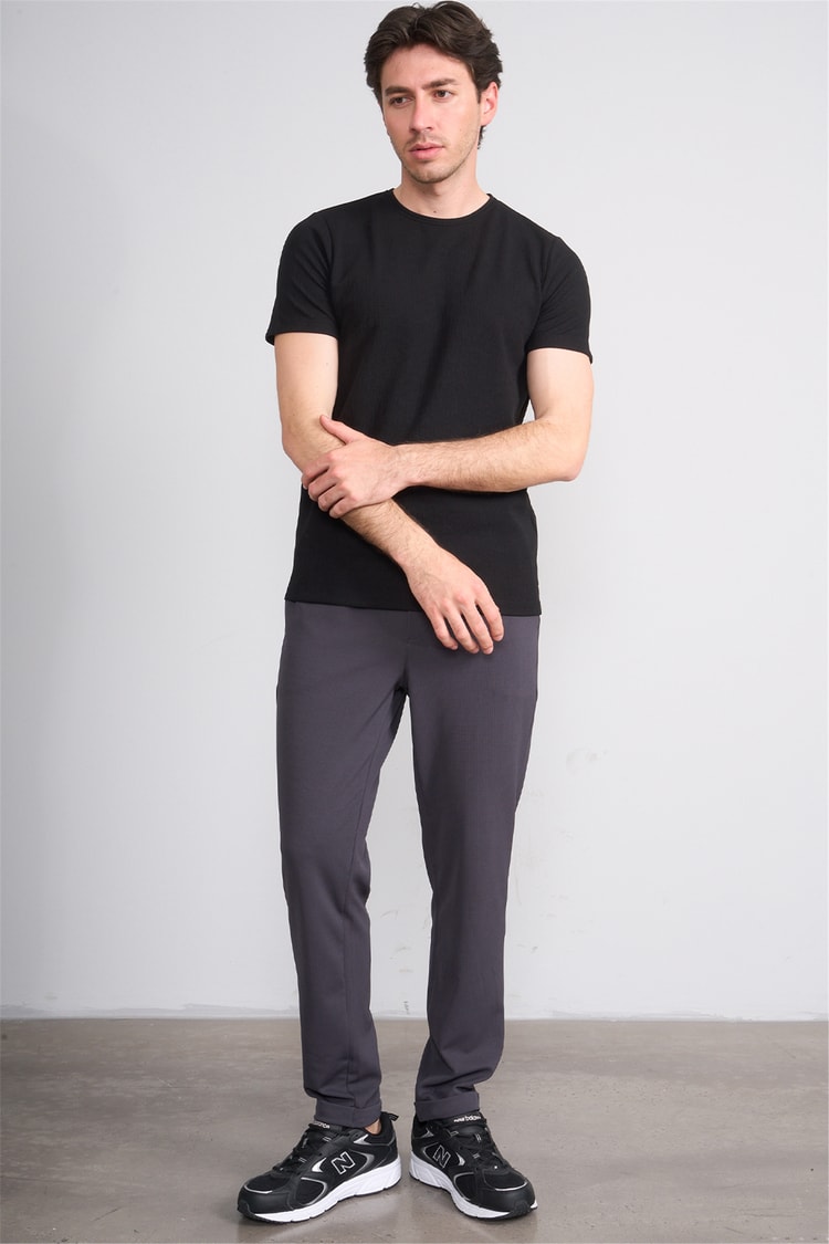 Çetinkaya Mentality 4544 Bisiklet Yaka Regular Modelli T-shirt Siyah