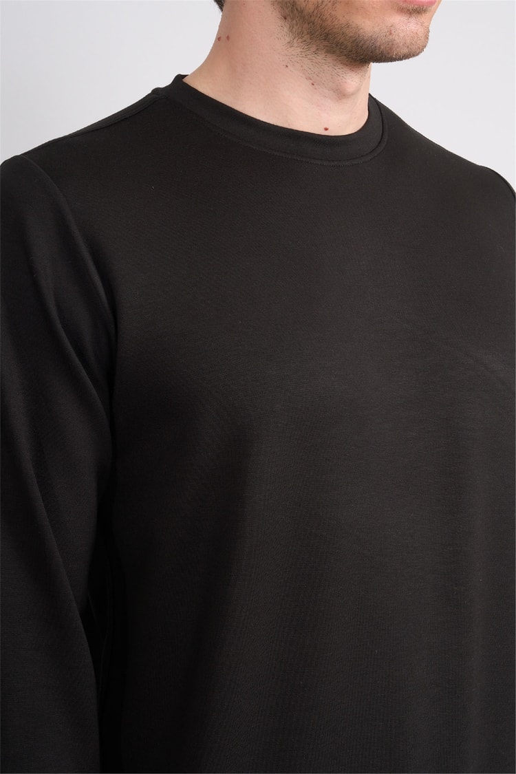 Çetinkaya Mentality 4546 Bisiklet Yaka Uzun Kol Regular T-shirt Siyah