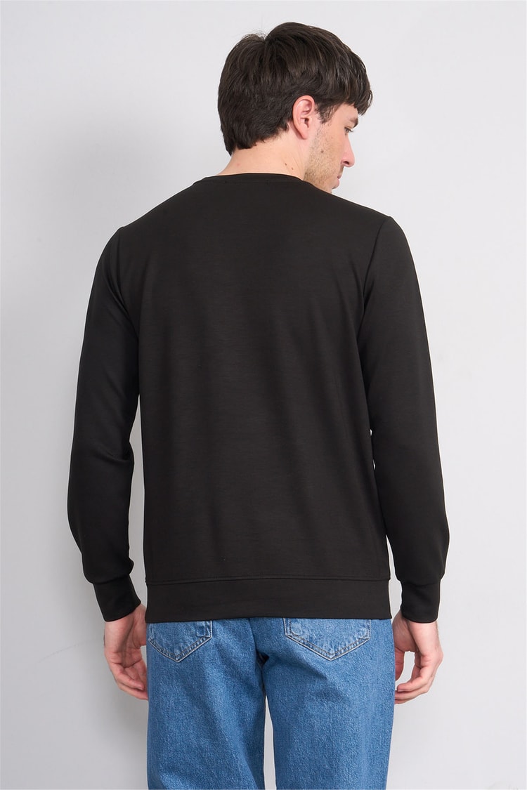 Çetinkaya Mentality 4546 Bisiklet Yaka Uzun Kol Regular T-shirt Siyah