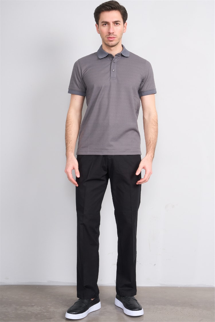 Çetinkaya Mentality 4549 Polo Yaka Regular Modelli T-shirt Füme