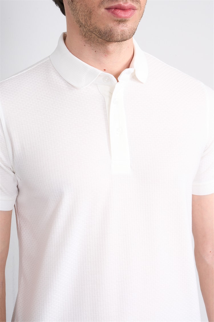 Çetinkaya Mentality 4549 Polo Yaka Regular Modelli T-shirt Beyaz