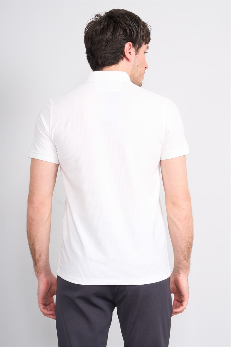 Çetinkaya Mentality 4549 Polo Yaka Regular Modelli T-shirt Beyaz