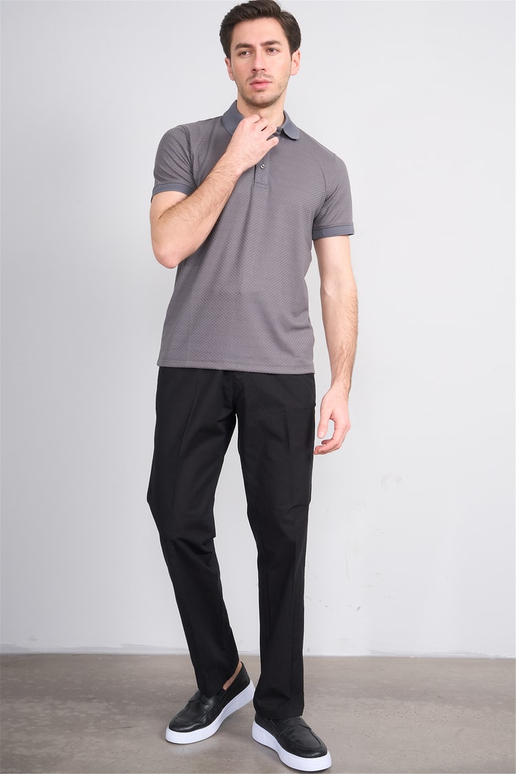 Çetinkaya Mentality 4549 Polo Yaka Regular Modelli T-shirt Füme