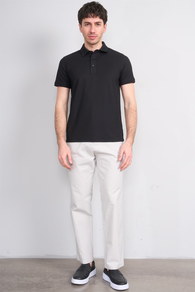 Çetinkaya Mentality 4549 Polo Yaka Regular Modelli T-shirt Siyah