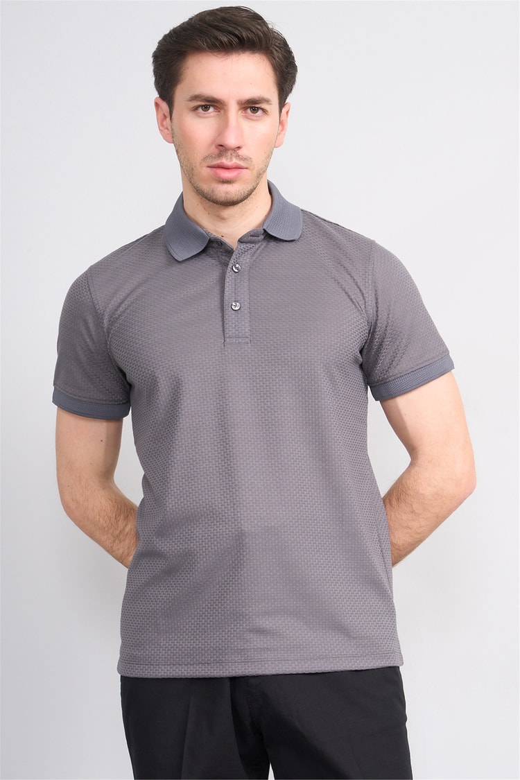 Çetinkaya Mentality 4549 Polo Yaka Regular Modelli T-shirt Füme