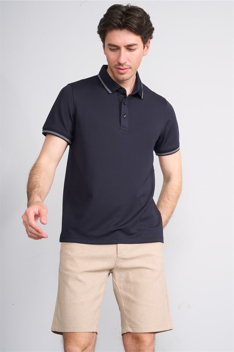 Çetinkaya Mentality 4555 Polo Yaka Regular Modelli T-shirt Lacivert
