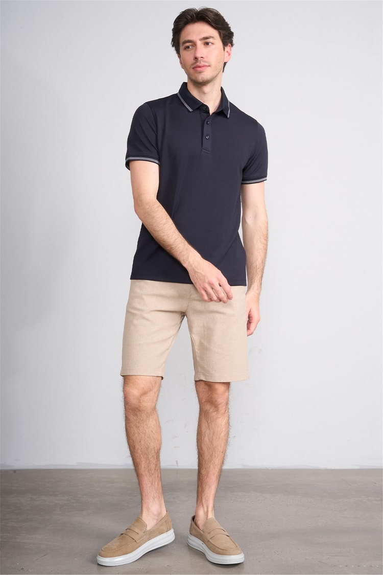 Çetinkaya Mentality 4555 Polo Yaka Regular Modelli T-shirt Lacivert