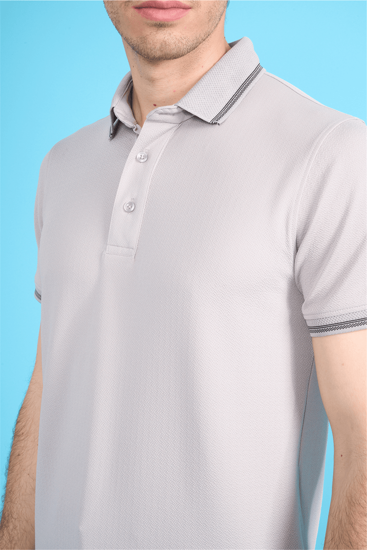 Çetinkaya Mentality 4555 Polo Yaka Regular Modelli T-shirt Gri