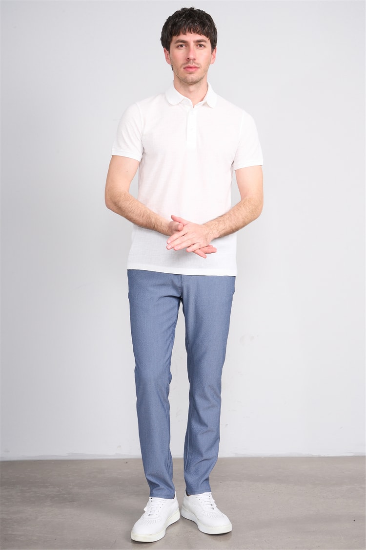 Çetinkaya Mentality 4556 Polo Yaka Regular Modelli T-shirt Beyaz