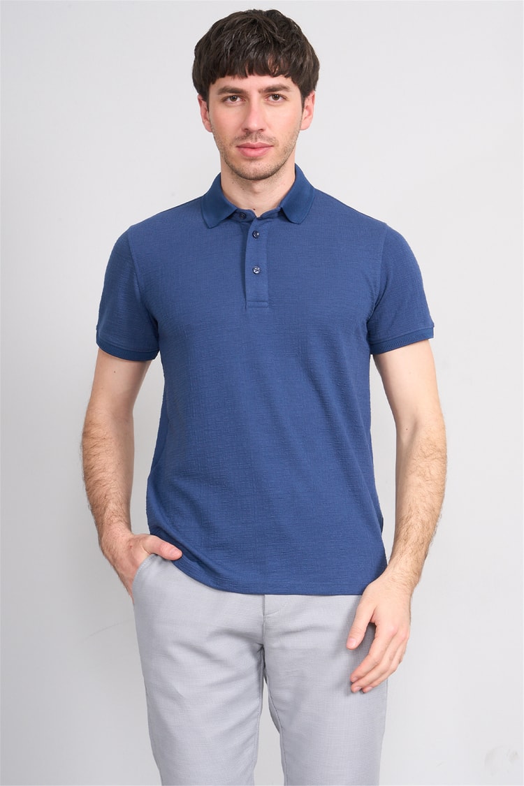 Çetinkaya Mentality 4556 Polo Yaka Regular Modelli T-shirt İndigo