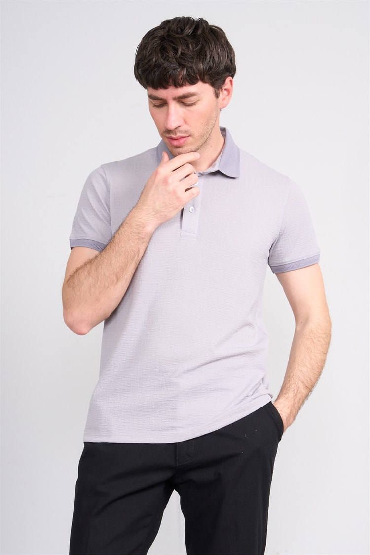Çetinkaya Mentality 4556 Polo Yaka Regular Modelli T-shirt Gri