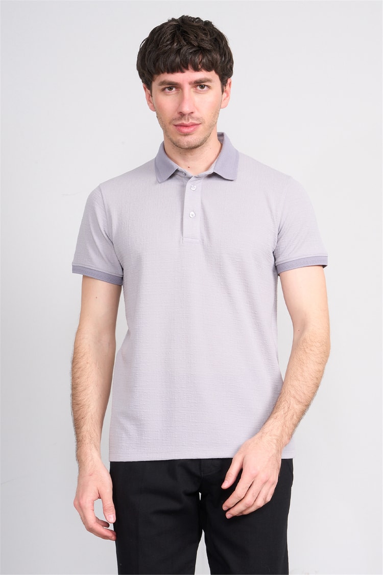 Çetinkaya Mentality 4556 Polo Yaka Regular Modelli T-shirt Gri