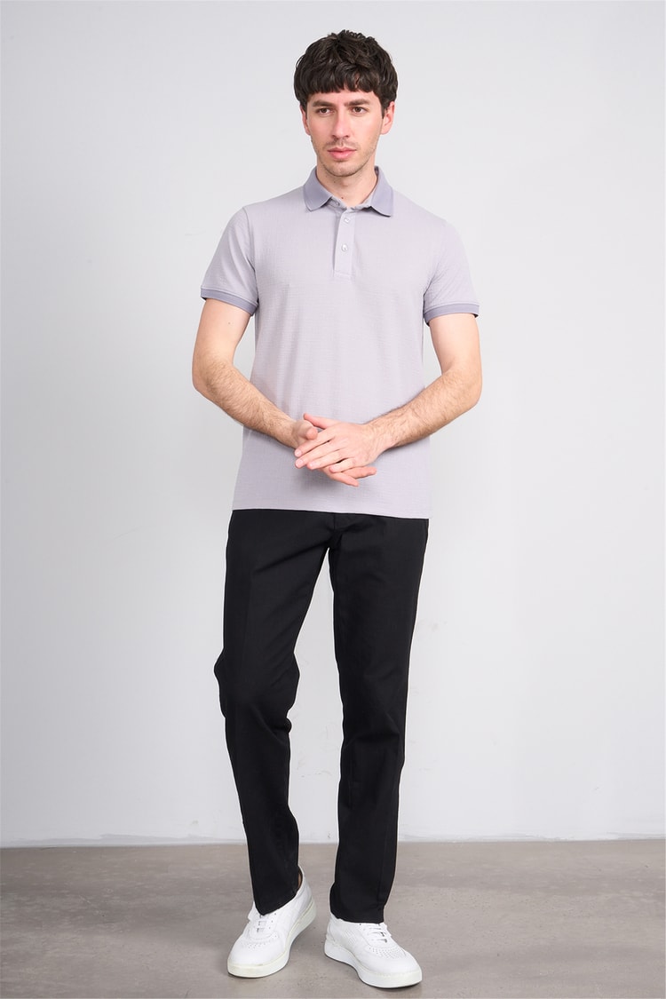 Çetinkaya Mentality 4556 Polo Yaka Regular Modelli T-shirt Gri