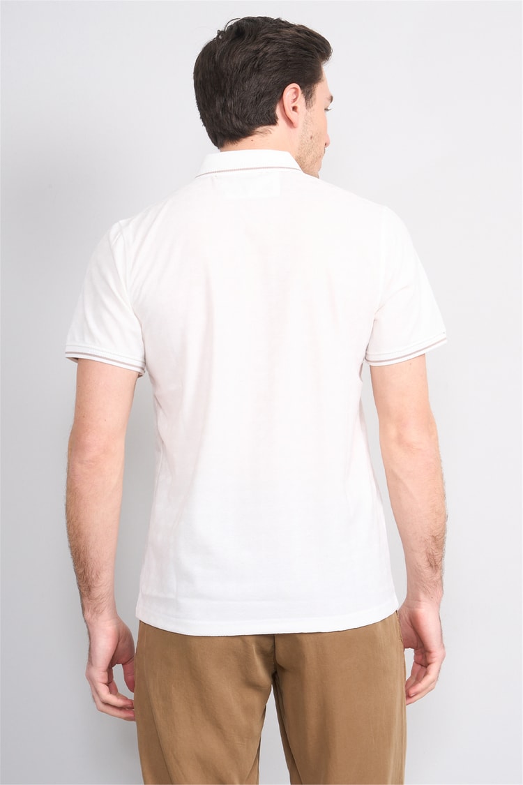 Çetinkaya Mentality 4559 Polo Yaka Regular Modelli T-shirt Beyaz
