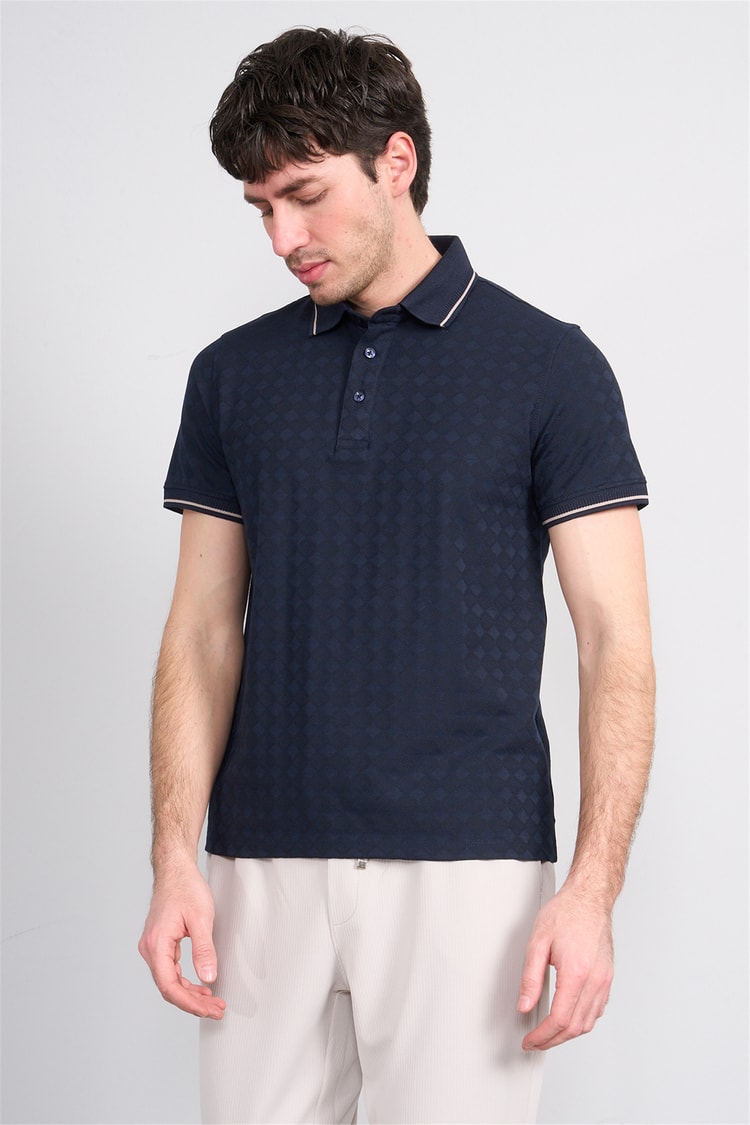 Çetinkaya Mentality 4559 Polo Yaka Regular Modelli T-shirt Lacivert