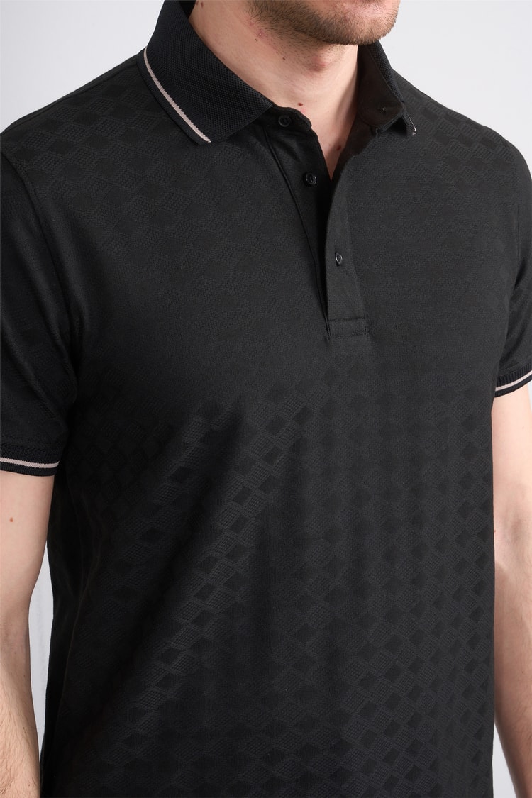Çetinkaya Mentality 4559 Polo Yaka Regular Modelli T-shirt Siyah