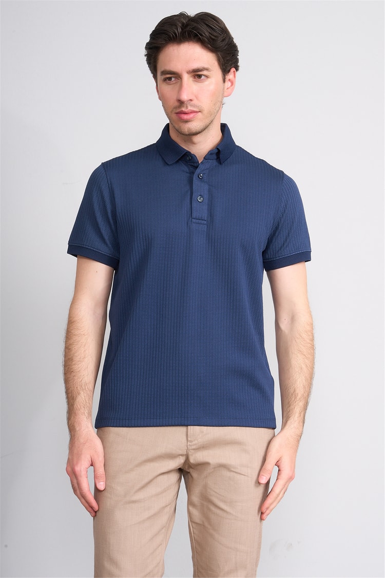 Çetinkaya Mentality 4561 Polo Yaka Regular Modelli T-shirt İndigo
