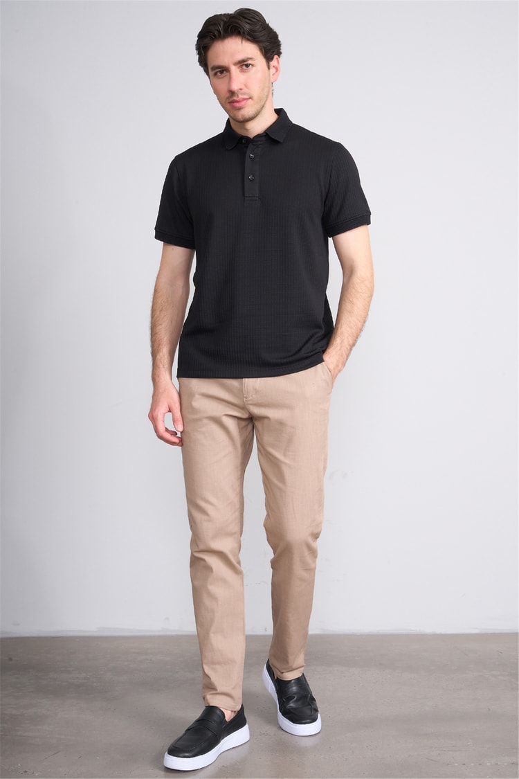 Çetinkaya Mentality 4561 Polo Yaka Regular Modelli T-shirt Siyah