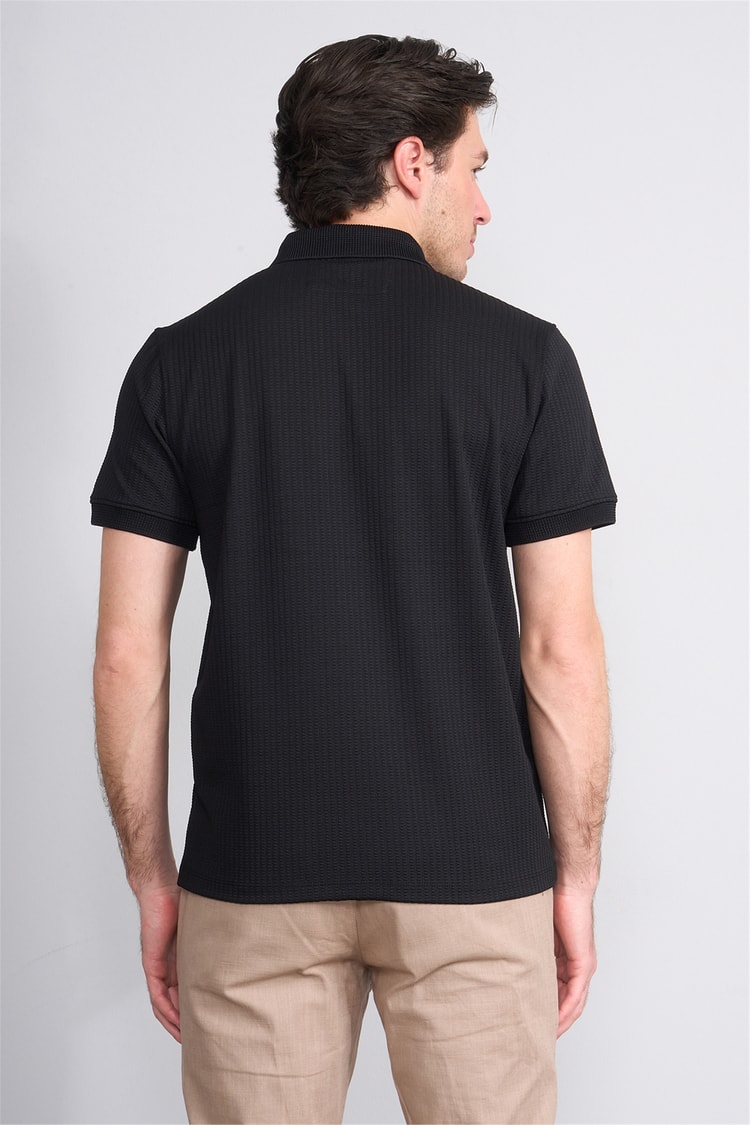 Çetinkaya Mentality 4561 Polo Yaka Regular Modelli T-shirt Siyah