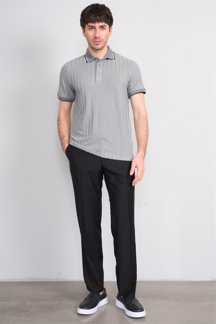 Çetinkaya Mentality 4562 Polo Yaka Regular Modelli T-shirt Gri