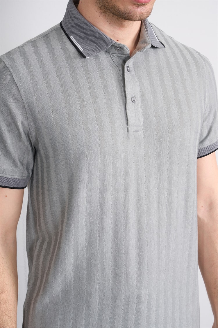 Çetinkaya Mentality 4562 Polo Yaka Regular Modelli T-shirt Gri