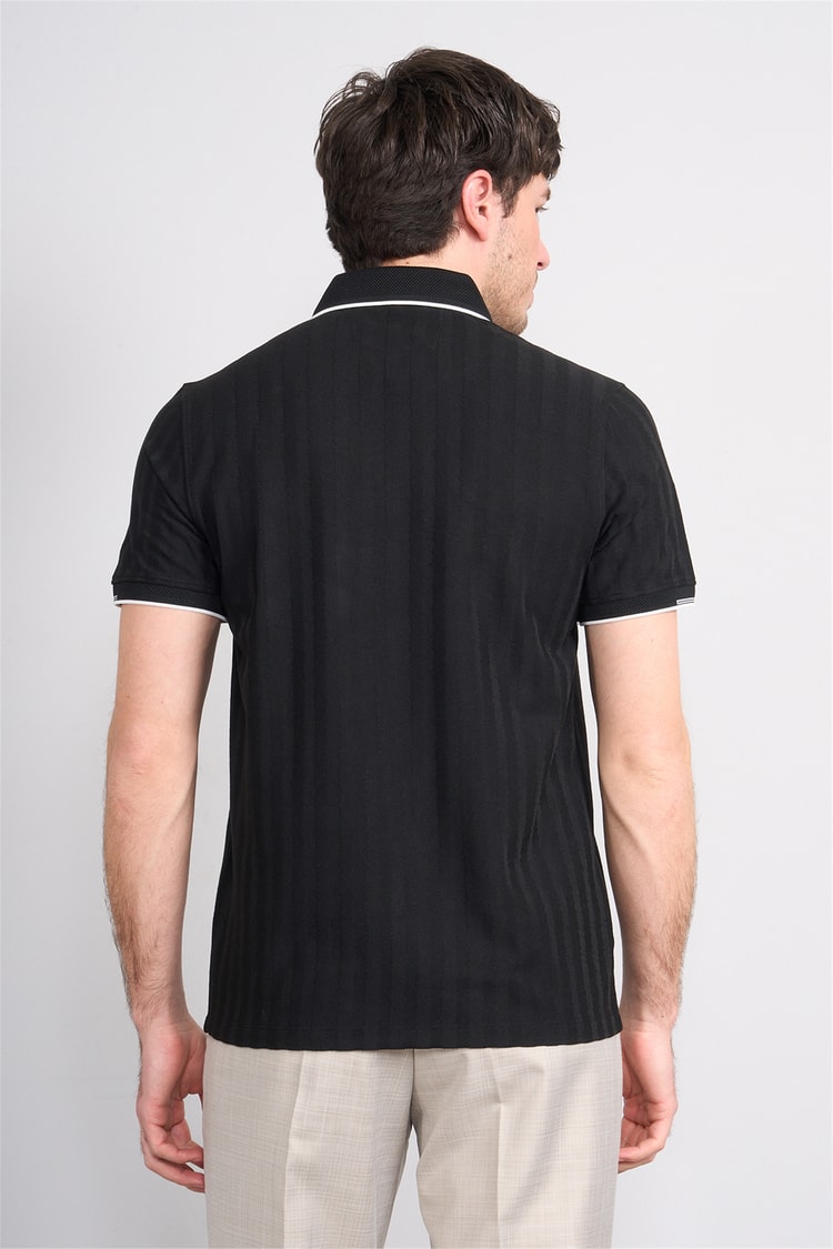 Çetinkaya Mentality 4562 Polo Yaka Regular Modelli T-shirt Siyah
