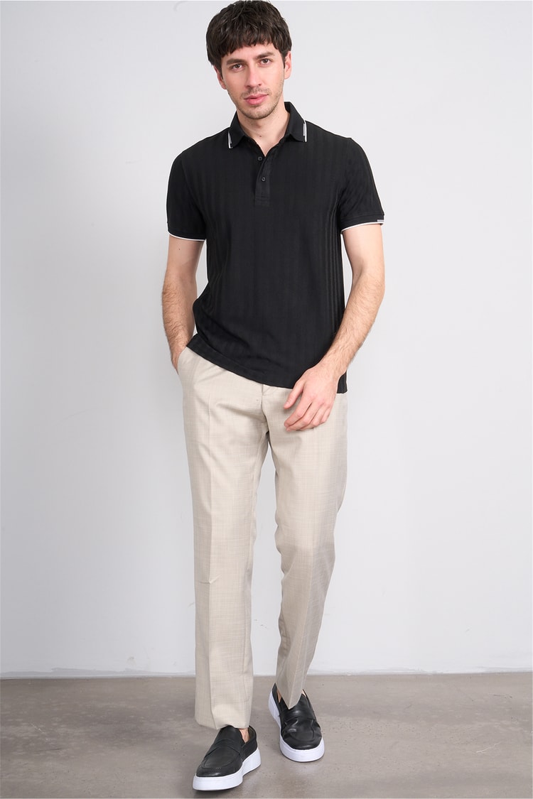 Çetinkaya Mentality 4562 Polo Yaka Regular Modelli T-shirt Siyah