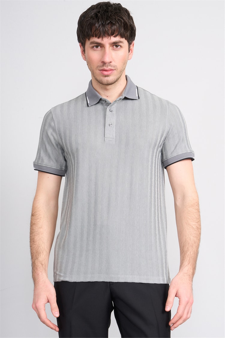 Çetinkaya Mentality 4562 Polo Yaka Regular Modelli T-shirt Gri