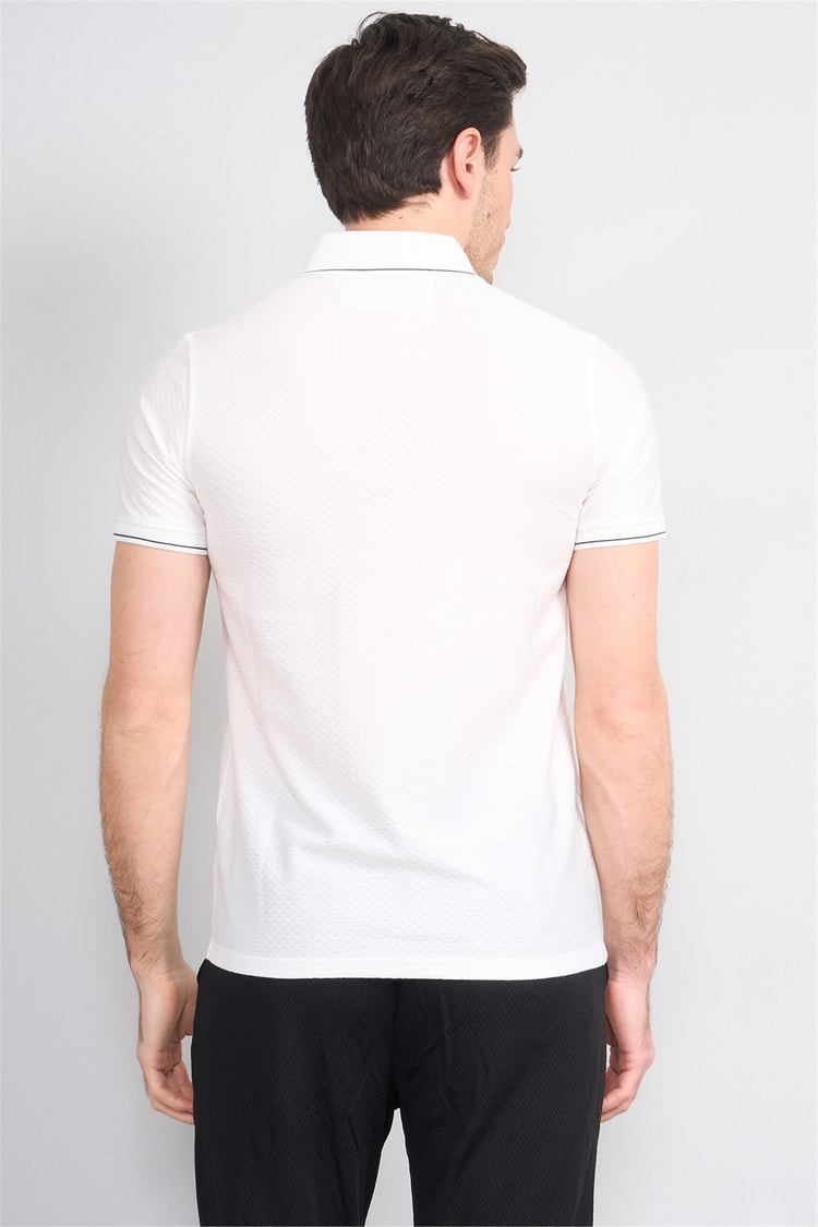 Çetinkaya Mentality 4563 Polo Yaka Regular Modelli T-shirt Beyaz