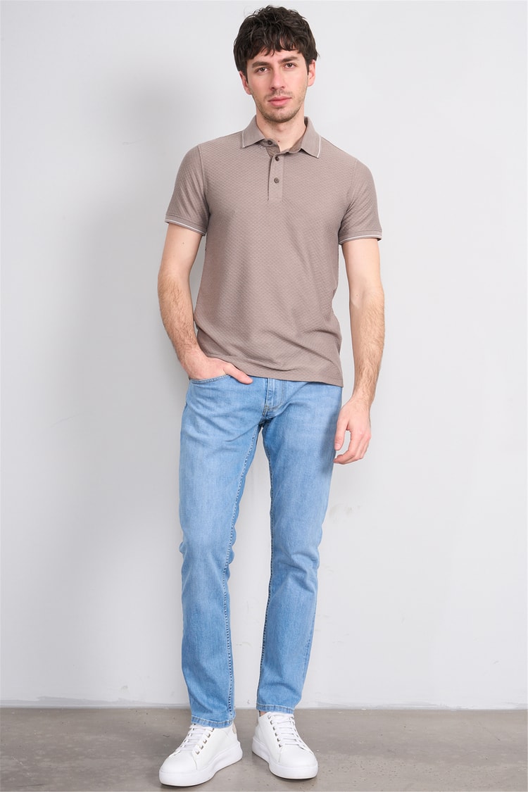Çetinkaya Mentality 4563 Polo Yaka Regular Modelli T-shirt Vizon