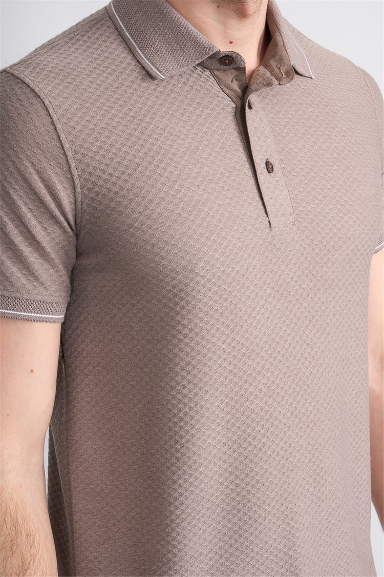 Çetinkaya Mentality 4563 Polo Yaka Regular Modelli T-shirt Vizon