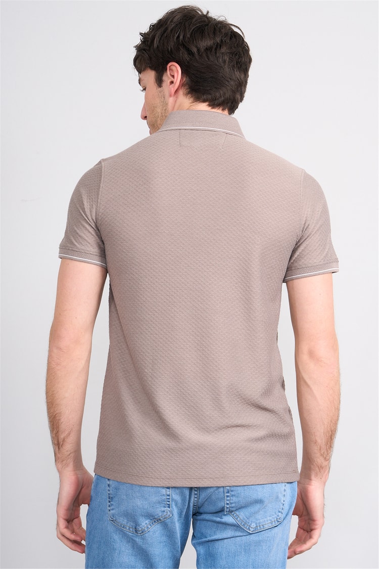 Çetinkaya Mentality 4563 Polo Yaka Regular Modelli T-shirt Vizon