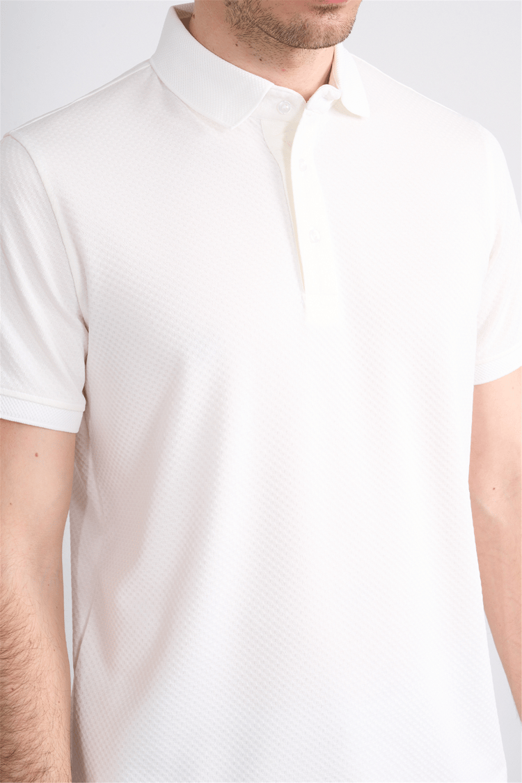 Çetinkaya Mentality 4565 Polo Yaka Regular Modelli T-shirt Beyaz