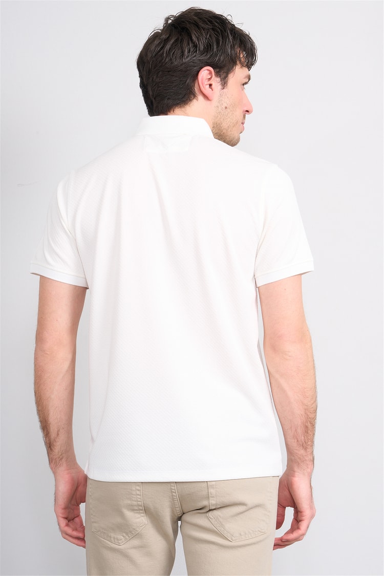 Çetinkaya Mentality 4565 Polo Yaka Regular Modelli T-shirt Beyaz