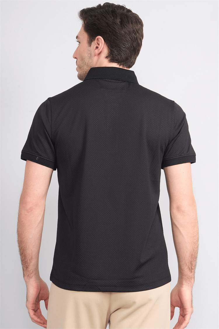 Çetinkaya Mentality 4565 Polo Yaka Regular Modelli T-shirt Siyah