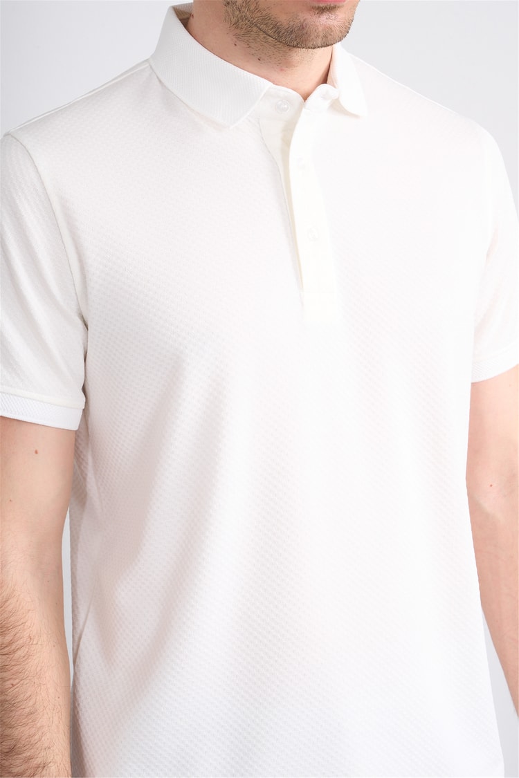 Çetinkaya Mentality 4565 Polo Yaka Regular Modelli T-shirt Beyaz
