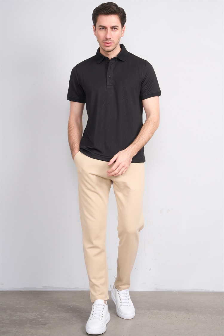 Çetinkaya Mentality 4565 Polo Yaka Regular Modelli T-shirt Siyah