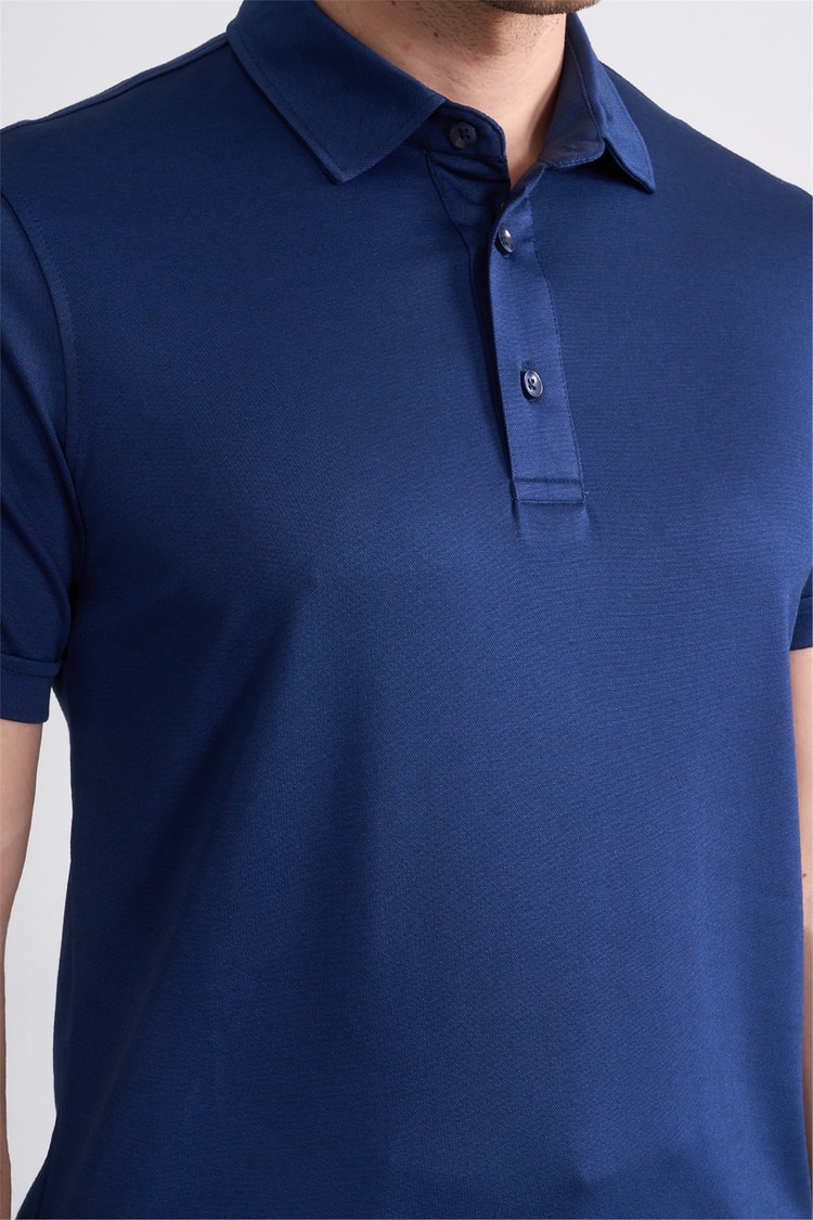 Çetinkaya Mentality 4567 Polo Yaka Regular Modelli T-shirt Düz Lacivert