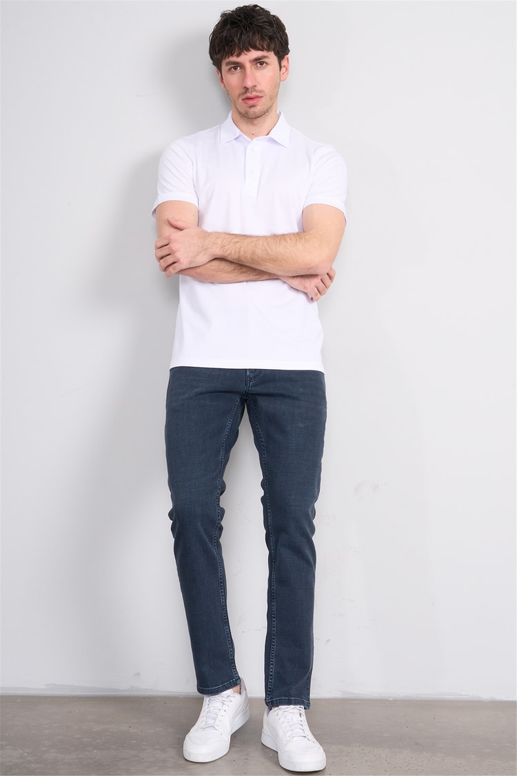 Çetinkaya Mentality 4567 Polo Yaka Regular Modelli T-shirt Beyaz