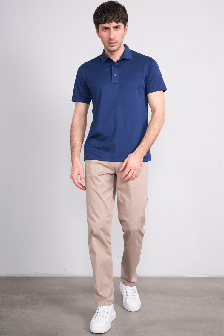 Çetinkaya Mentality 4567 Polo Yaka Regular Modelli T-shirt Düz Lacivert