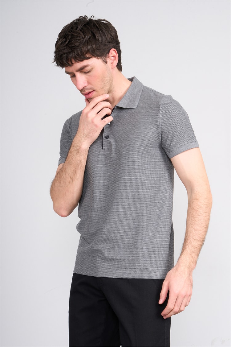 Çetinkaya Mentality 4568 Polo Yaka Regular Modelli T-shirt Antrasit