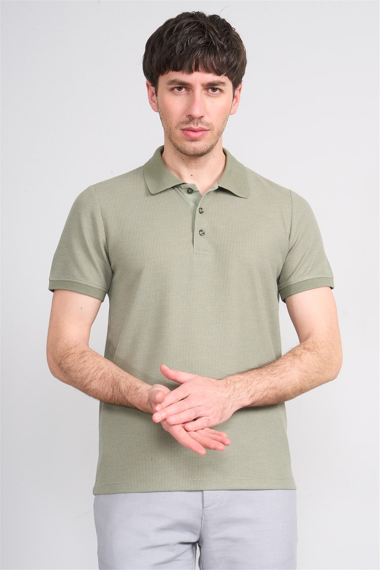 Çetinkaya Mentality 4568 Polo Yaka Regular Modelli T-shirt Haki