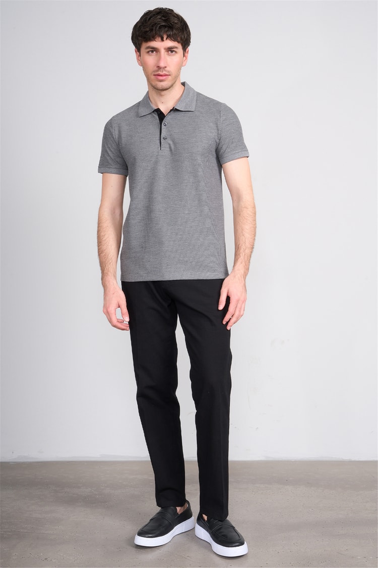 Çetinkaya Mentality 4568 Polo Yaka Regular Modelli T-shirt Antrasit